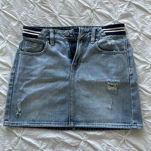 Kendall & Kylie Distressed Denim Skirt with Pockets